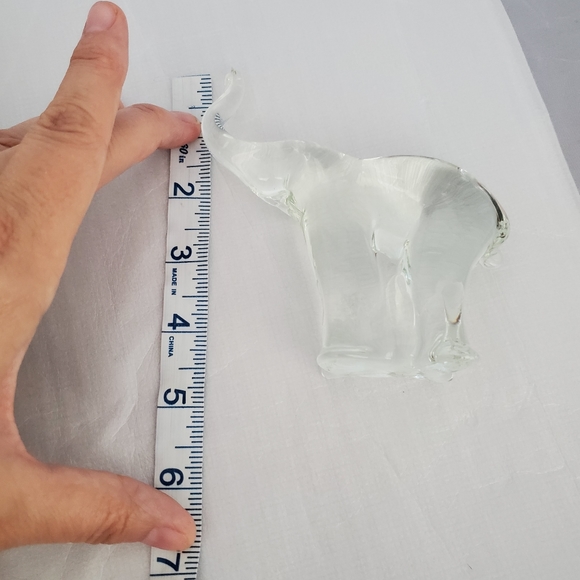 Elephant Clear Glass Standing Trunk Up - Picture 8 of 9